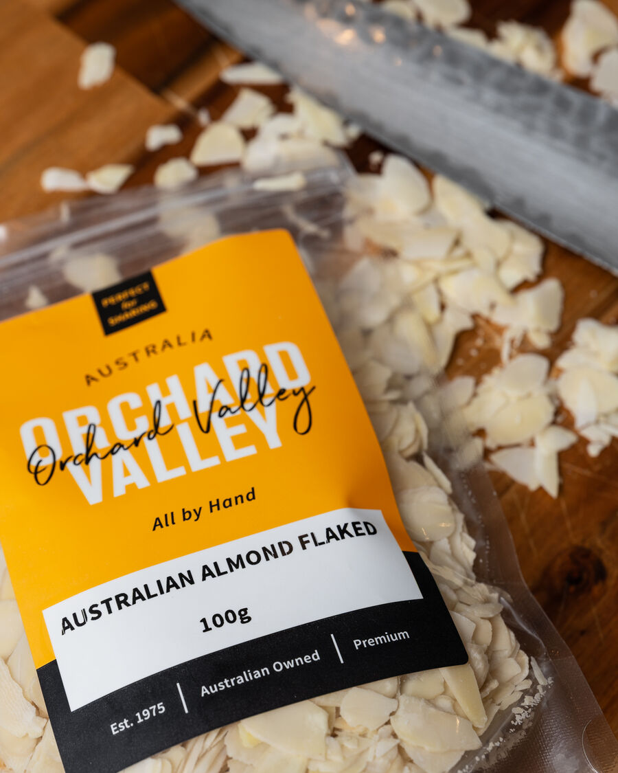 Orchard Valley packets on a kitchen bench.